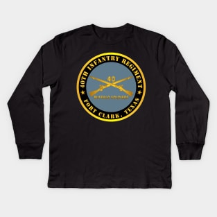 40th Infantry Regiment - Buffalo Soldiers - Fort Clark, TX w Inf Branch Kids Long Sleeve T-Shirt